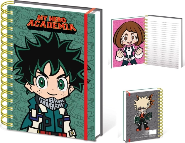 My hero academia chibi taccuino a5 con rilegatura a spirale