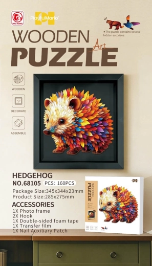 Puzzle in legno riccio da 160 pezzi con cornice
