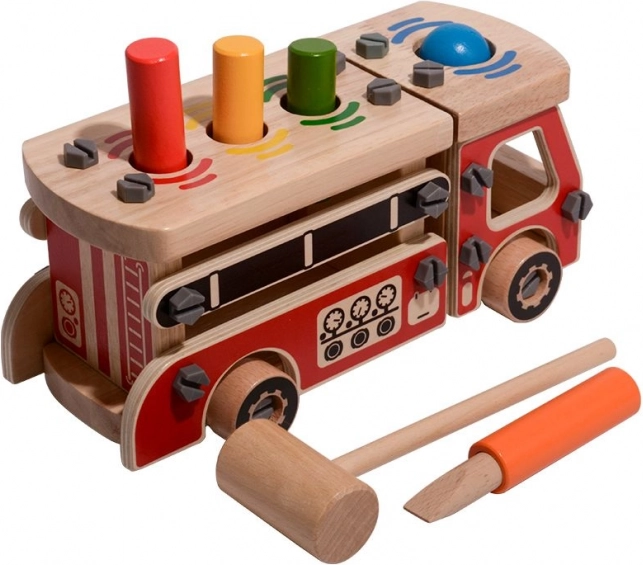 Set di costruzione dei pompieri in legno con martelletto LUCY & LEO