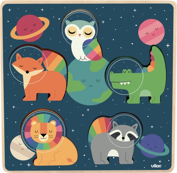 Puzzle ad incastro Vilac Astronauti Animali