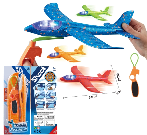 Aereo lanciabile con luci LED 34 cm