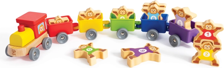 Trenino con scimmiette e numeri