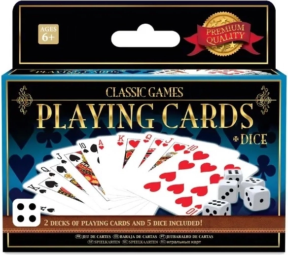 Giochi da tavolo classici – 2 mazzi di carte e 5 dadi