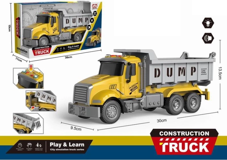 autocarro ribaltabile con luce e suono