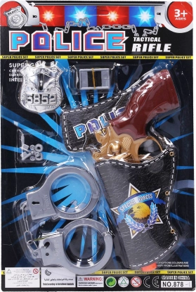Set da poliziotto con pistola e manette 23 cm