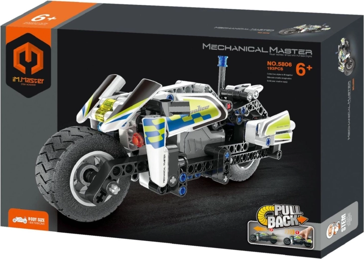 Mechanical Master kit della polizia con motocicletta a retrocarica, 193 pezzi