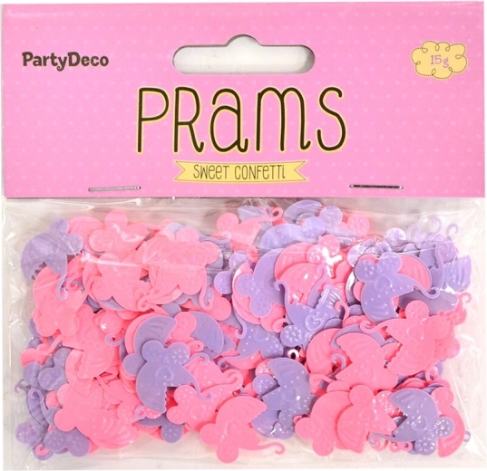 Coriandoli a forma di carrozzine rosa-viola 15 g
