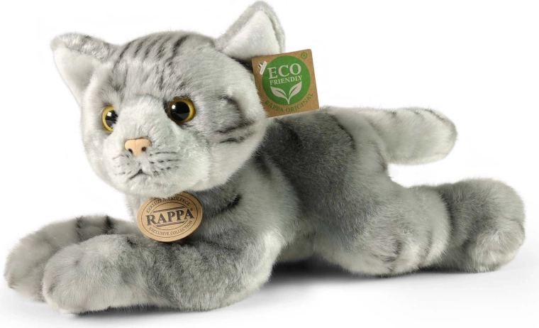 Rappa gatto di peluche ecologico grigio