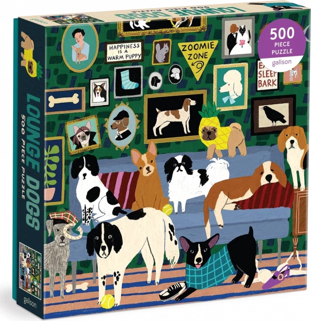 Puzzle quadrati Cani in salotto 500 pezzi