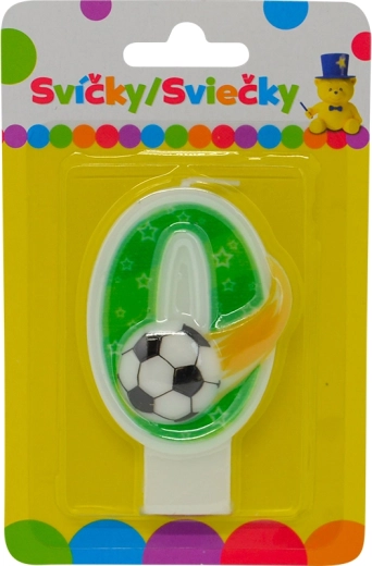 Candela di compleanno con motivo della luna e numero 0