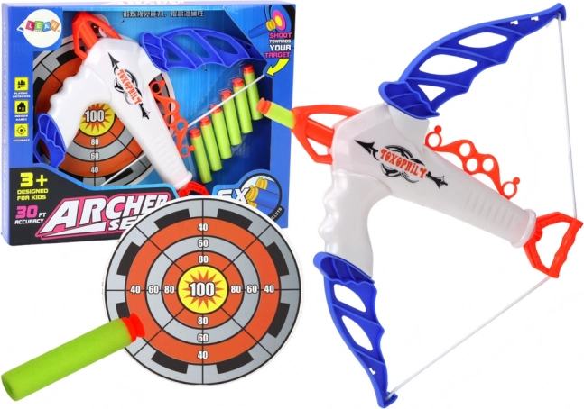 Arco con Bersaglio e Frecce in Schiuma con Ventosa, 6 Pezzi