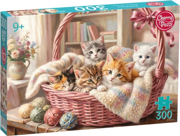 Cherry Pazzi Puzzle Cuccioli nel cestino, 300 pezzi