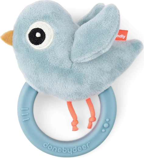 Sonaglio sensoriale Done by Deer con massaggiagengive Birdee blu