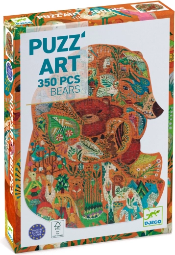 Puzzle Djeco a forma di orso, 350 pezzi