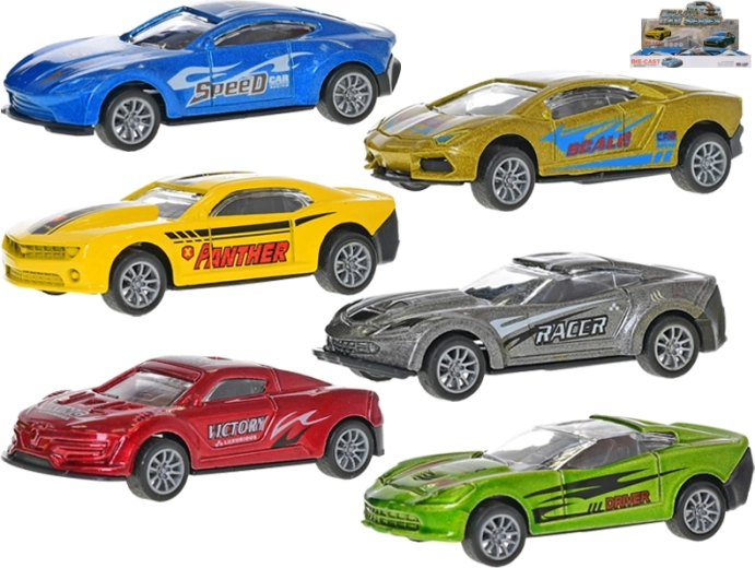 Macchinina sportiva in metallo con retrocarica 8 cm