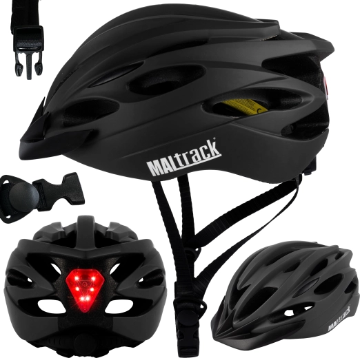 casco da ciclismo Rapid con luce integrata, nero