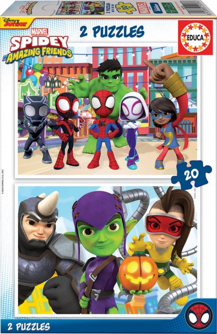 Puzzle Educa Spidey e i suoi fantastici amici 2x20 pezzi
