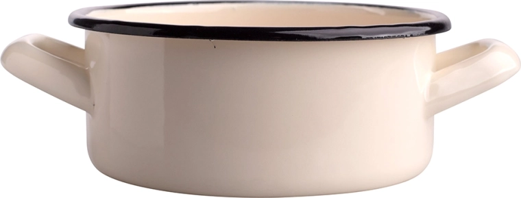 Pentolino smaltato color crema 0,8 l
