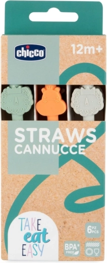Chicco cannucce in silicone 6 pz, 12m+