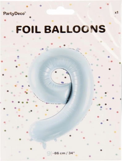 Palloncino in foil numero 9 blu 86 cm