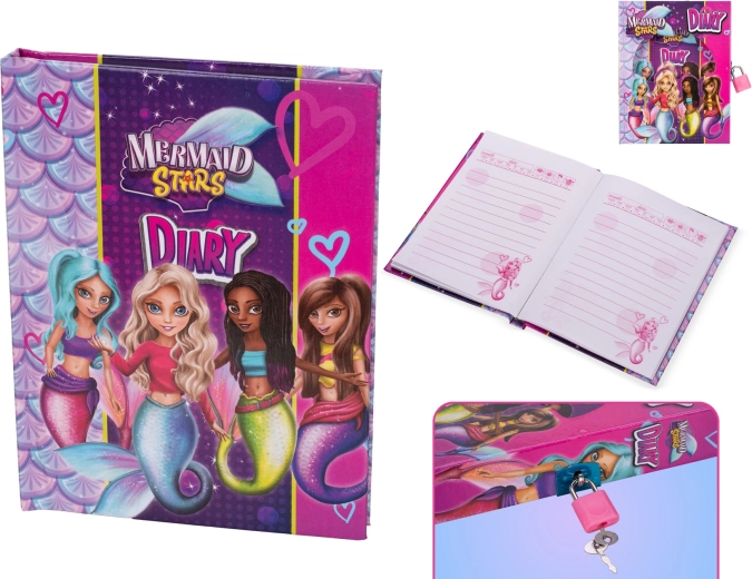 Diario segreto con sirena in cofanetto con lucchetto