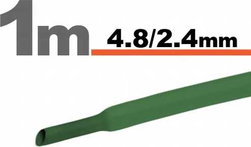 Guaina termorestringente verde 4,8 / 2,4 mm