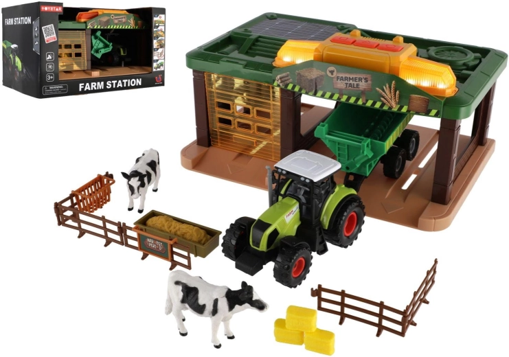 Fattoria con trattore, garage e accessori