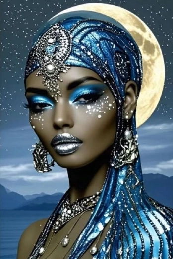 Norimpex pittura con diamanti Principessa africana 30 × 40 cm