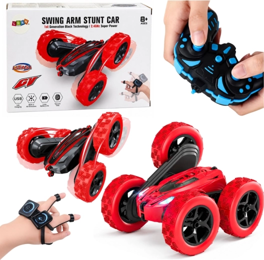 Auto RC acrobatico controllato con gesti 360° rosso