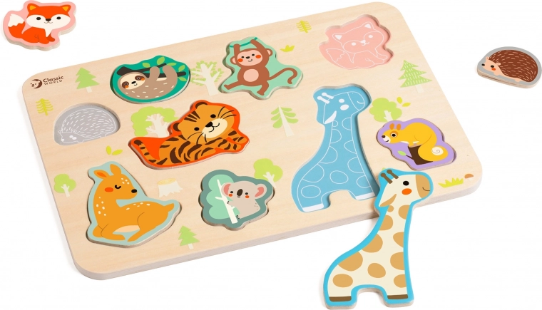Puzzle in legno a incastro animali CLASSIC WORLD