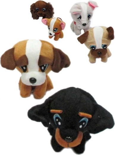 Cagnolino di peluche dorato con grandi occhi 20 cm (6 varianti) - 1 pezzo