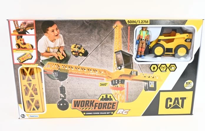 Gru a torre RC CAT 127 cm con personaggio e veicolo