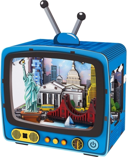 2Kids Toys puzzle 3D in legno retro TV New York
