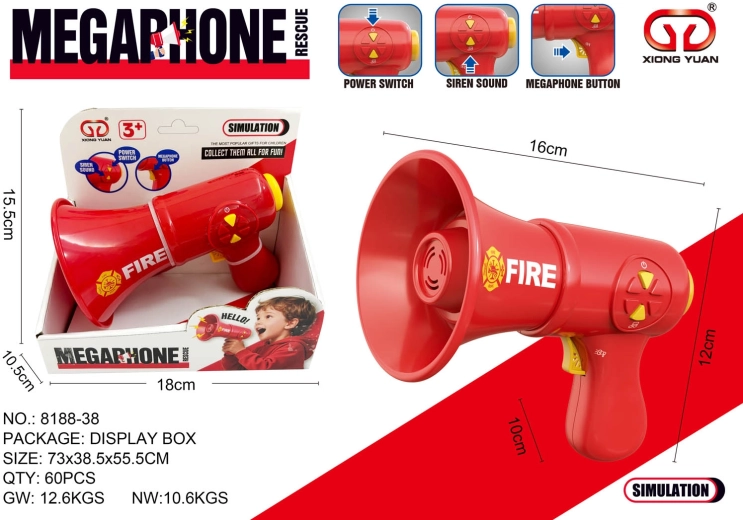 Megafono antincendio rosso