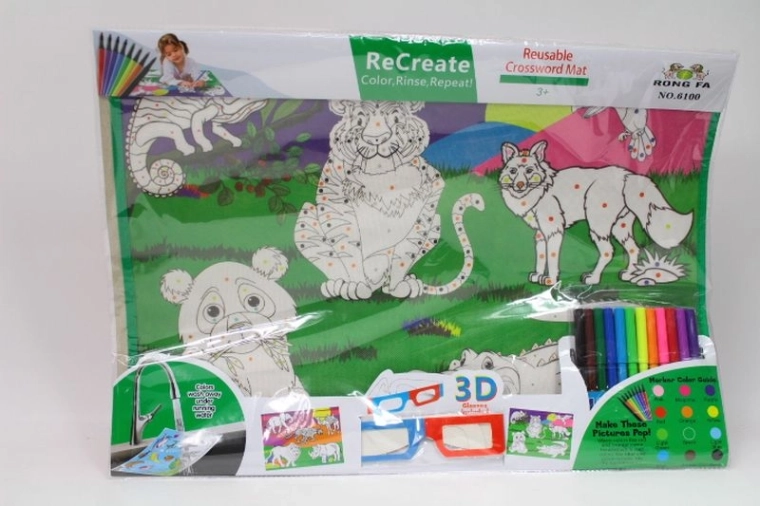 ReCreate tela 3D lavabile da colorare – mondo degli animali
