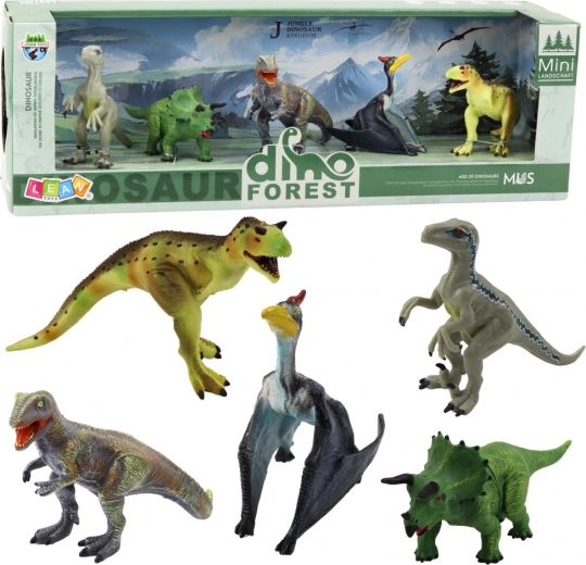 Set di figure realistiche di dinosauri Foresta 5 pezzi