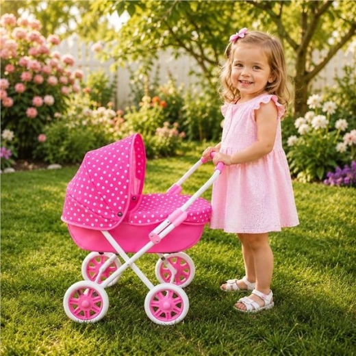 Carrozzina per bambole New Baby Anička rosa