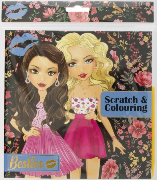 Libro scratch e da colorare Besties per ragazze, 20 × 20 cm