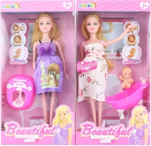 Bambola incinta con bebè e accessori