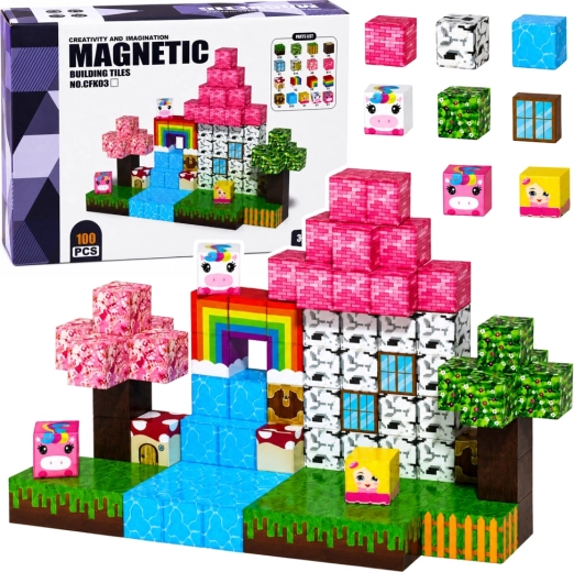 Cubetti magnetici – regno magico 3D (100 pezzi)