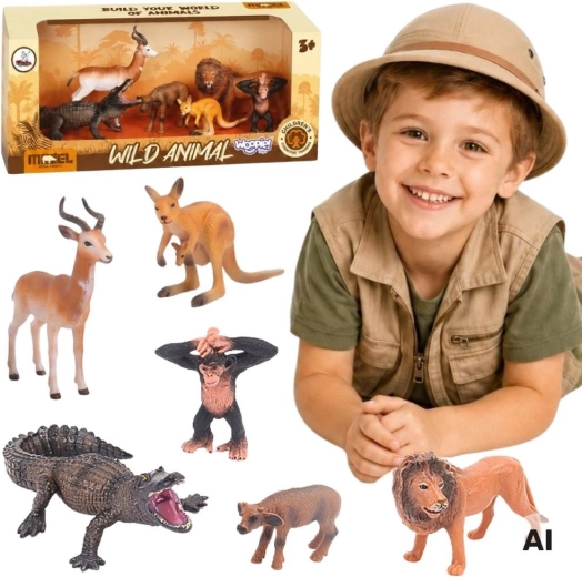 Woopie set di figure di animali safari 6 pz