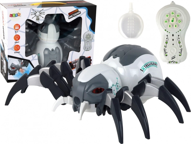Grande ragno RC telecomandato a batteria, bianco e grigio