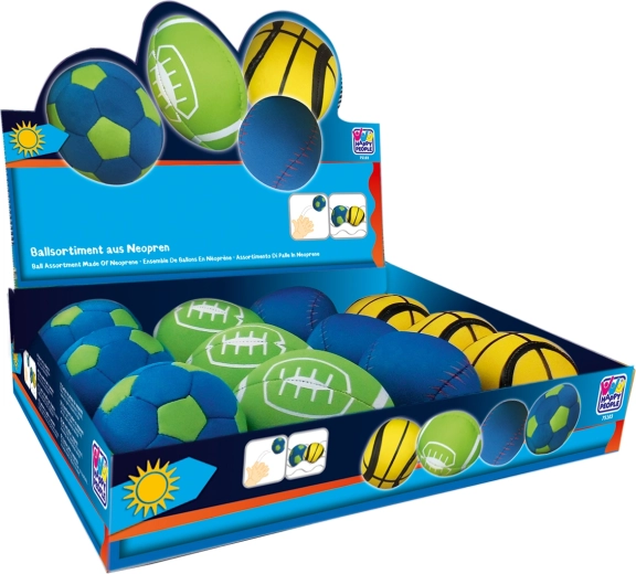 Happy People Pallina in neoprene – assortita (calcio, basket, football americano, baseball) - 1 pezzo