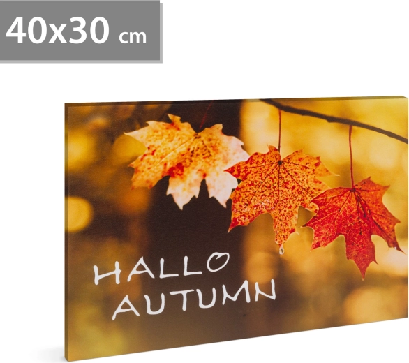 Quadro LED Hello autumn 40 × 30 cm