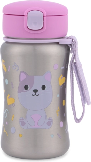 Skip Hop borraccia in acciaio inox con cannuccia per acqua Besties Squad gattina