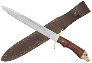 Muela Alcaraz coltello da caccia con manico in corno e fodero in pelle, 26 cm