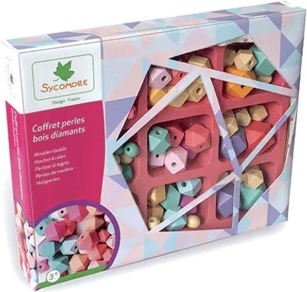 Perline in legno in box – diamante