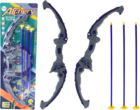 Arco per bambini con frecce a ventosa, viola, 3 pezzi