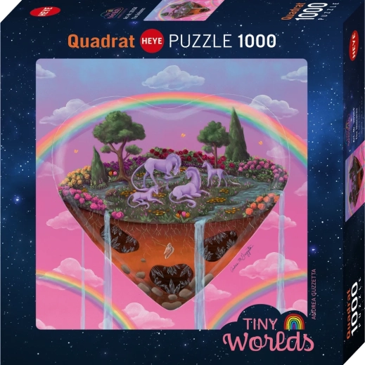 Puzzle quadrato Heye Tiny Worlds: Unicorni, 1000 pezzi