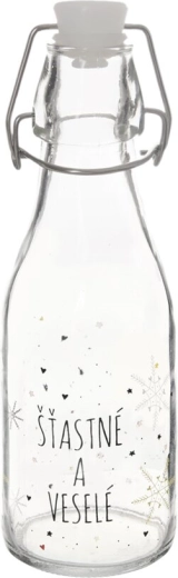 Bottiglia in vetro con chiusura a clip in metallo Fiocco di neve 0,16 l